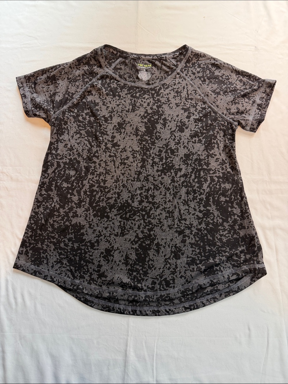 Tek Gear Black Mottled Short Sleeve Active Tee